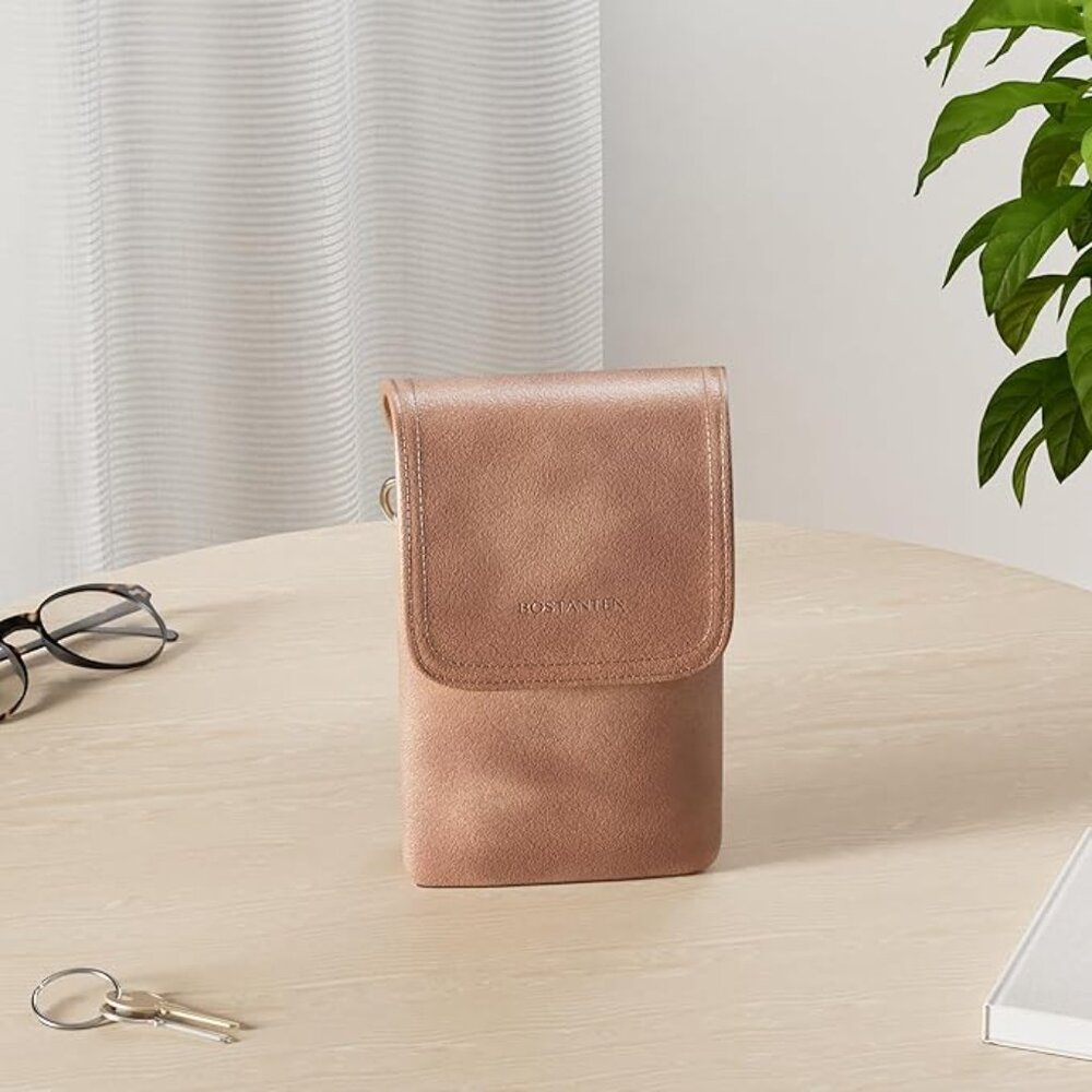 Vegan Leather Crossbody Bag | Small Phone Wallet Purse with Strap - Picture 2 of 5